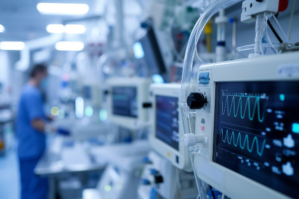 Biomedical engineers testing medical equipment in a lab